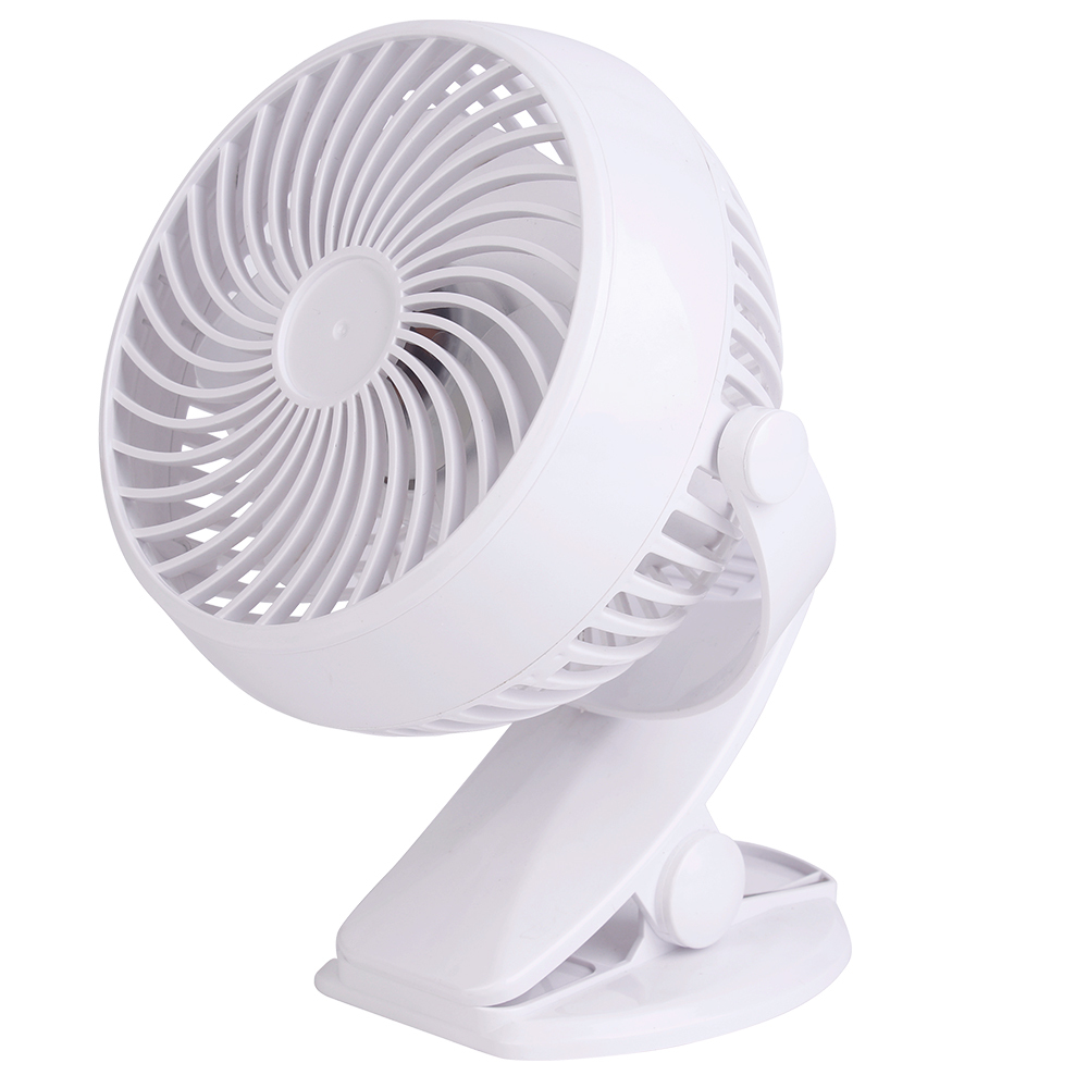 Macro close-up view of the front face of the white fan showcasing the dense spiral safety grille mesh.