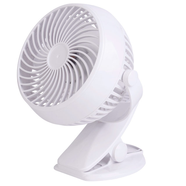 Macro close-up view of the front face of the white fan showcasing the dense spiral safety grille mesh.