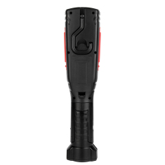 Back view of the portable LED work light focusing on the integrated folding swivel hanging hook.