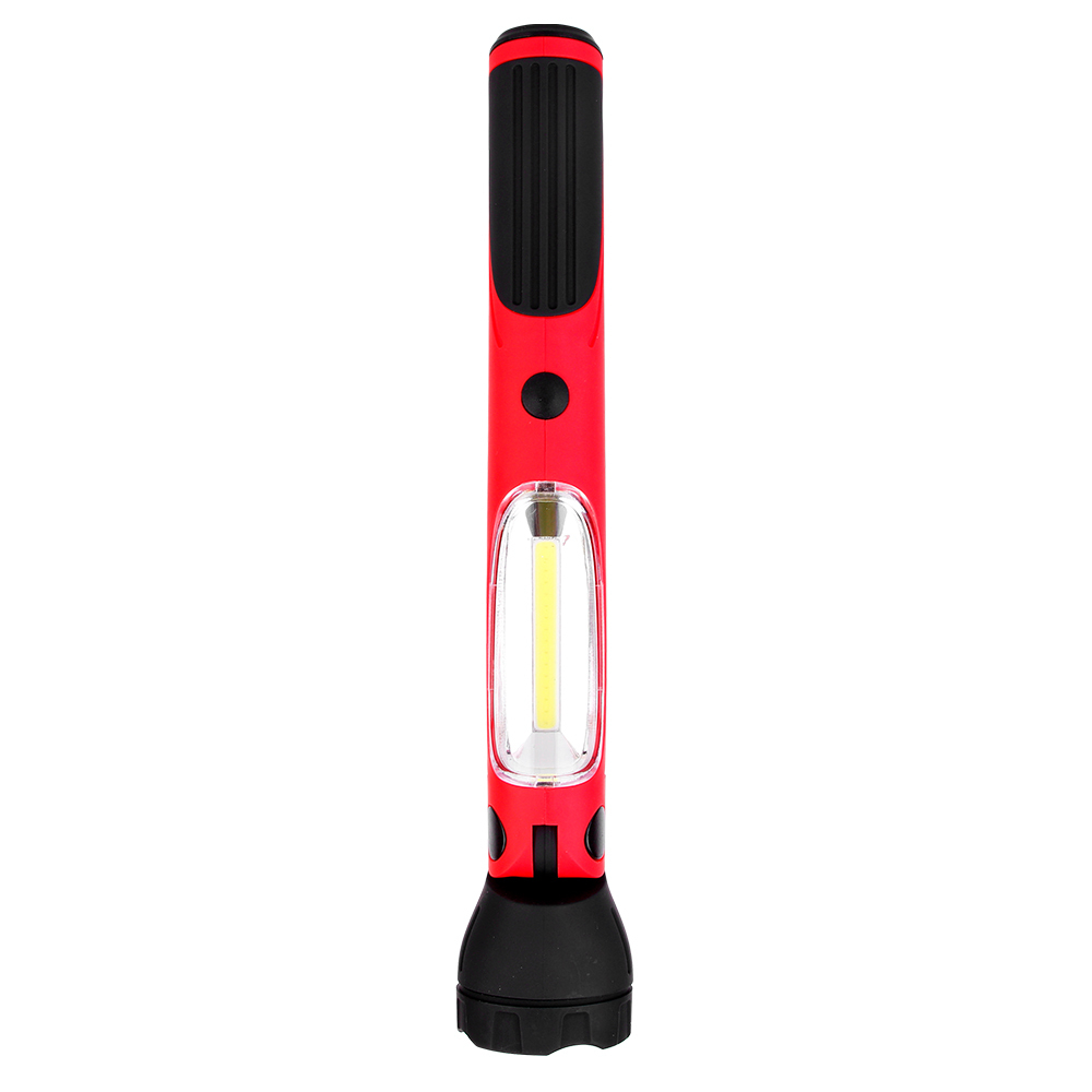 Front vertical view of a portable magnetic LED work light highlighting the slim design and bright COB area.
