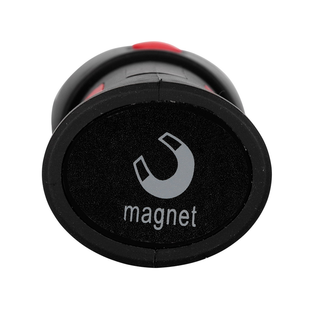 Close-up view of the circular bottom base featuring a built-in heavy-duty permanent magnet.