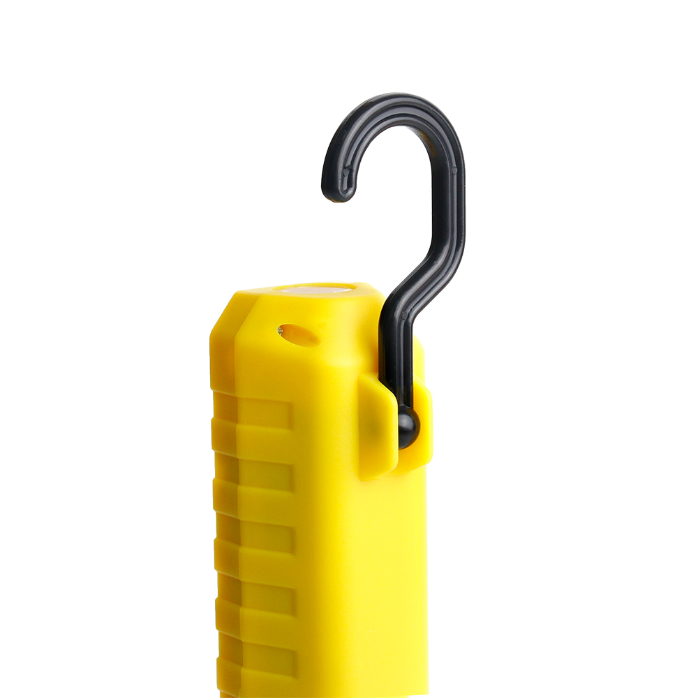 Close-up view of the back housing highlighting the durable black plastic swivel hanging hook.
