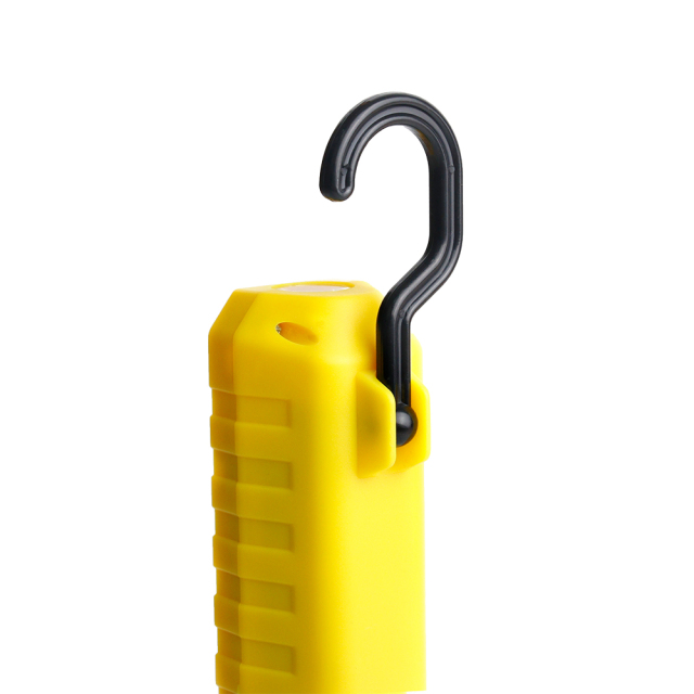 Close-up view of the back housing highlighting the durable black plastic swivel hanging hook.