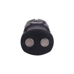 Close-up bottom view of the multifunctional magnetic LED work light showcasing the two powerful circular built-in magnets.