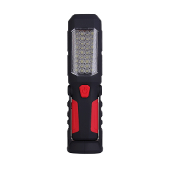 Front view of the multifunctional magnetic LED work light featuring a dense multi-LED main panel and red grips.