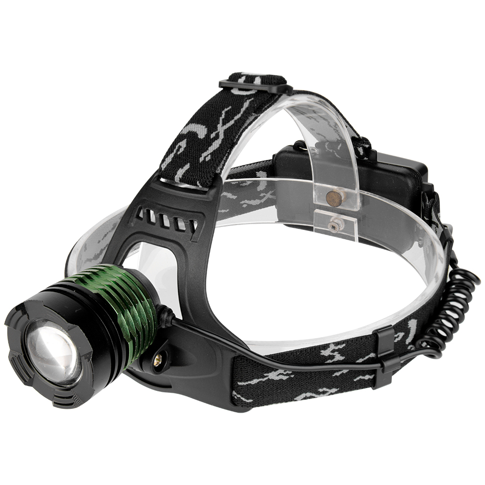 Three-quarter studio view showcasing the complete assembly from front lens to the rectangular rear battery compartment, highlighting the balanced front-to-back distribution.