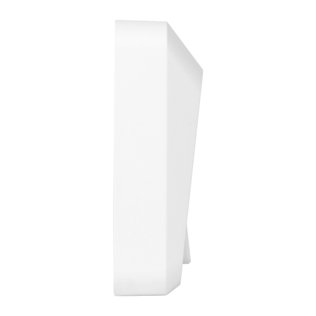 Studio side profile view of the wireless switch night light on a white background, demonstrating the sleek thickness of the ABS housing and the slightly protruding rocker panel.
