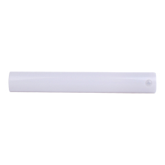 Front studio view of the long wireless PIR motion sensor LED light bar showing a smooth white diffuser and dome lens on the right.
