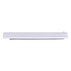 Side profile view of the long white rechargeable PIR sensor wardrobe light bar with its integrated magnetic mounting plate.