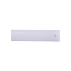 Front studio view of the short white rechargeable PIR motion sensor LED closet light bar designed for compact spaces.