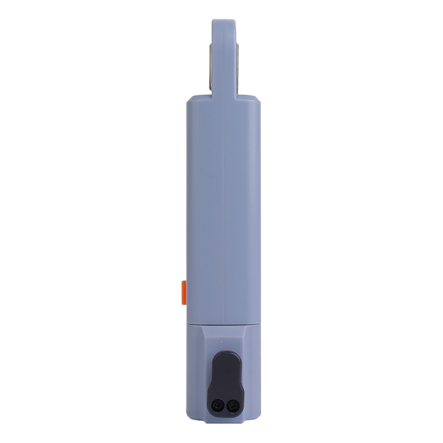 Side profile view of the emergency flashlight highlighting the built-in recessed seatbelt cutter.