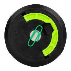 Top view of the camping light featuring a strong center magnet and recessed folding hook structure.