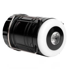 Top-down 45-degree angle view of the closed lantern showing the central LED and COB ring.