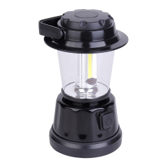 Slightly top-down perspective view of the black COB LED tent light.