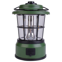 Back view of the rechargeable camping lantern featuring a rubber cover protecting the USB charging port.
