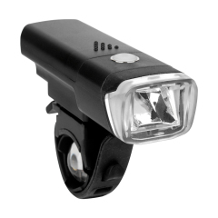 Front perspective view of a 150 lumens LED bike front light.