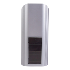Top view of the dummy security camera highlighting the integrated solar panel on the housing.