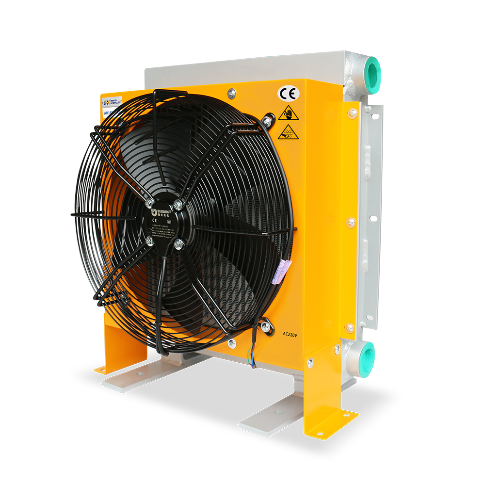 Hydraulic Oil Cooler AD1680T-CA: Lightweight aluminum construction, air-cooled, flow rate 300 L/min, pressure 2.0 MPa, with pump bearings, high-pressure model, industrial grade, suitable for computer applications