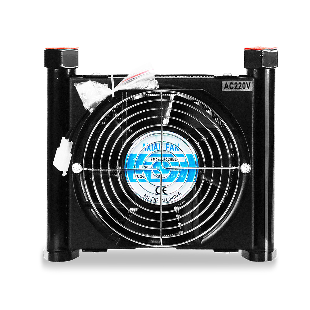 Compact AJ0510T-CA Air Cooled Oil Cooler Aluminum Plate Fin Radiator for Small Machine Tools Forklifts and Micro Hydraulic Power Units