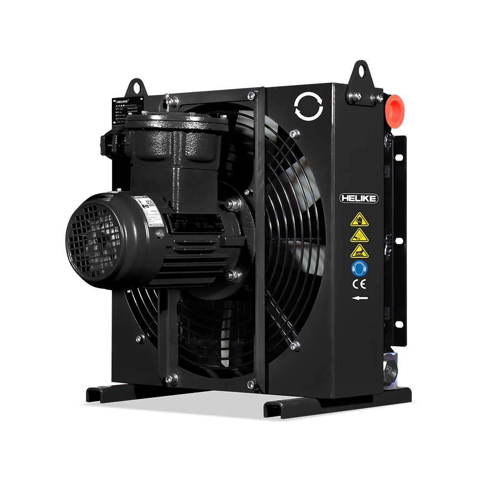 DXF Ultra-Slim Compact Explosion-Proof Air-Cooled Oil Cooler with Built-in Pressure Relief Valve, suitable for the marine, petrochemical, oil extraction, and coal mining industries, and compliant with EXdI, EXdII, and MA standards