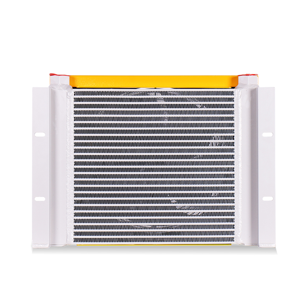 AH1470T-CA Fin-Type Hydraulic Oil Cooler with Fan Motor: Aluminum, 12V DC, Air-Cooled, Outdoor Industrial-Grade Engine Oil Cooling Equipment