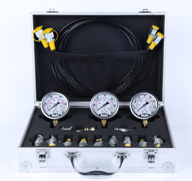 3-gauge, 9-port hydraulic pressure test kit, suitable for general-purpose hydraulic pressure testing on excavators and construction machinery