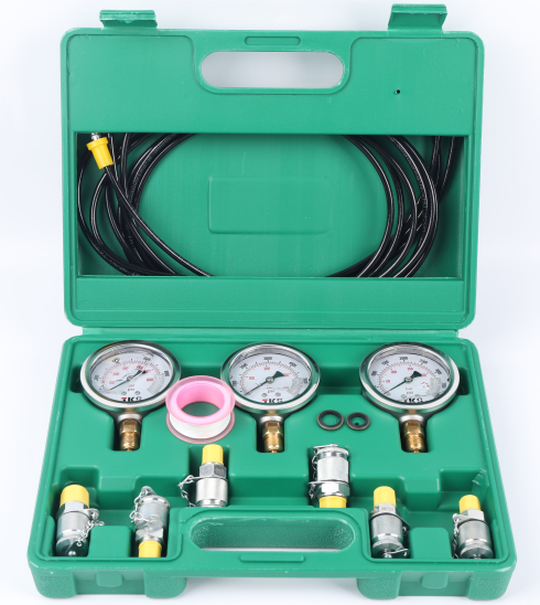 3-gauge, 9-port hydraulic pressure test kit, suitable for general-purpose hydraulic pressure testing on excavators and construction machinery