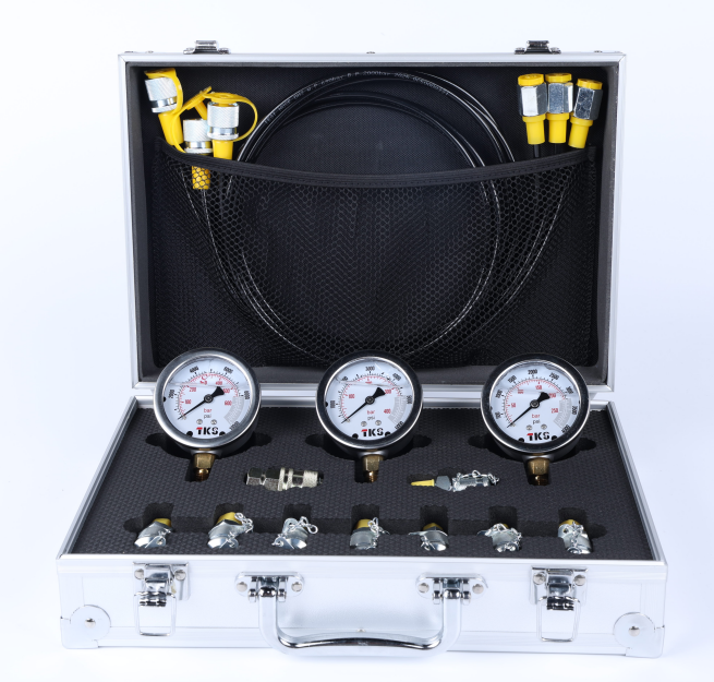 3-gauge, 9-port hydraulic pressure test kit, suitable for general-purpose hydraulic pressure testing on excavators and construction machinery