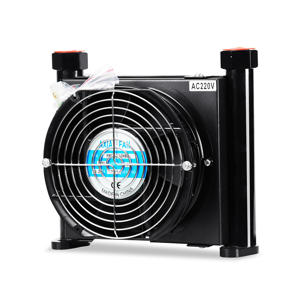 AJ0510T-CA Mini Aluminum Air Cooled Hydraulic Oil Cooler Small Flow Plate Fin Heat Exchanger for Lathe Grinder Forklift and Mini Hydraulic Power Unit