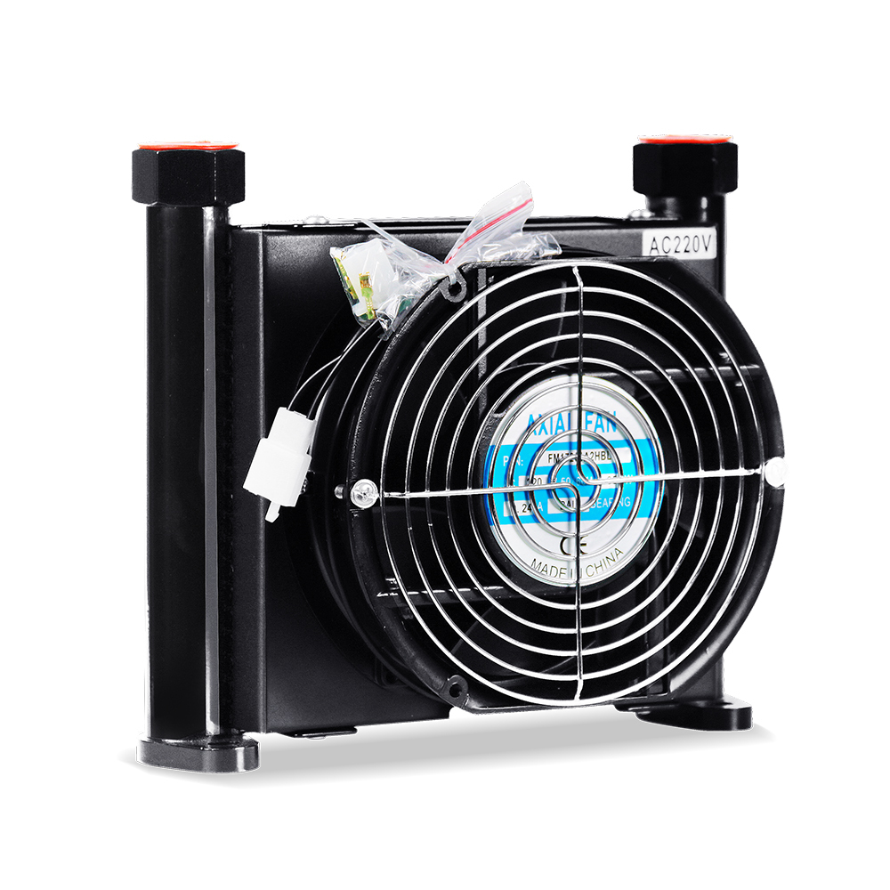 AJ0510T-CA Mini Aluminum Air Cooled Hydraulic Oil Cooler Small Flow Plate Fin Heat Exchanger for Lathe Grinder Forklift and Mini Hydraulic Power Unit