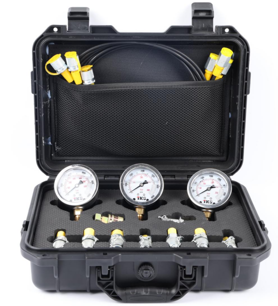 3-gauge, 9-port hydraulic pressure test kit, suitable for general-purpose hydraulic pressure testing on excavators and construction machinery