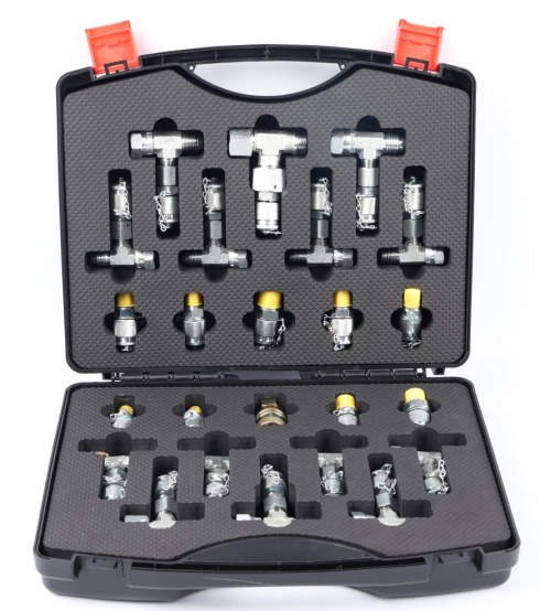 Universal hydraulic pressure testing accessories, suitable for performing simultaneous pressure tests on multiple circuits in construction machinery