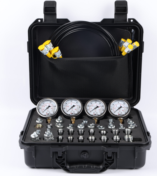 Hydraulic Pressure Test Gauge Kit Series - 3/4/5 Gauges for Excavator Construction Machinery Repair