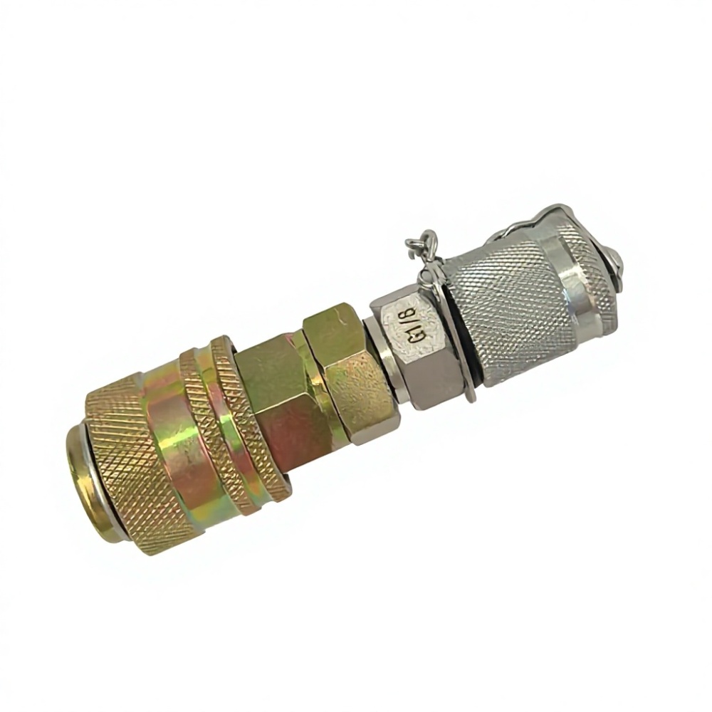 Hydraulic Quick Couplers: Universal quick-connect couplers compatible with Volvo, Caterpillar, and Komatsu equipment, suitable for hydraulic breakers and shears