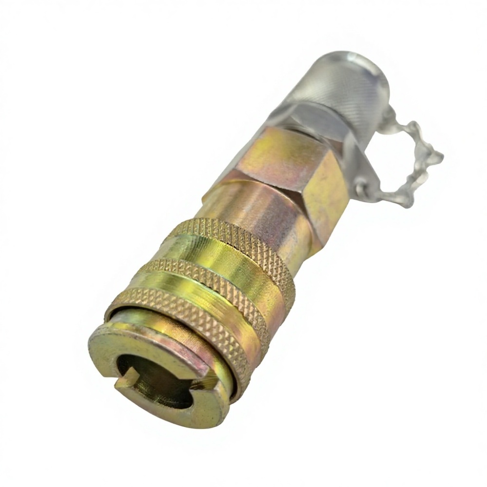 Hydraulic Quick Couplers: Universal quick-connect couplers compatible with Volvo, Caterpillar, and Komatsu equipment, suitable for hydraulic breakers and shears
