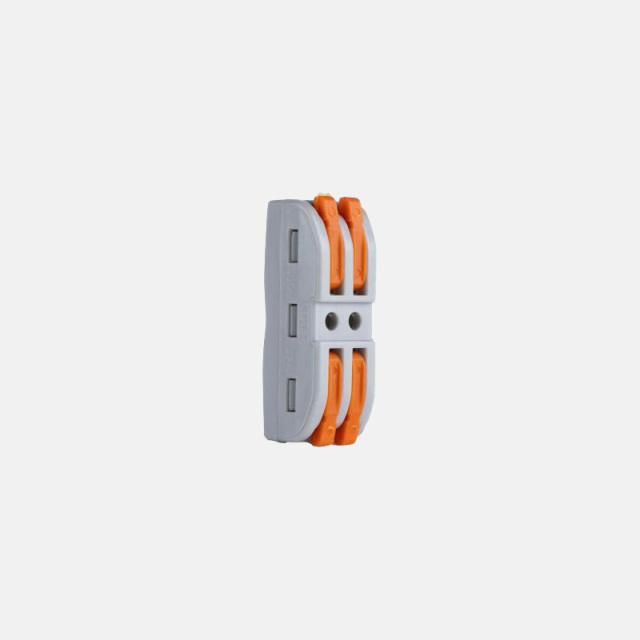 Two-inlet, two-outlet quick-connect terminal block