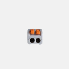 Two-inlet, two-outlet quick-connect terminal block