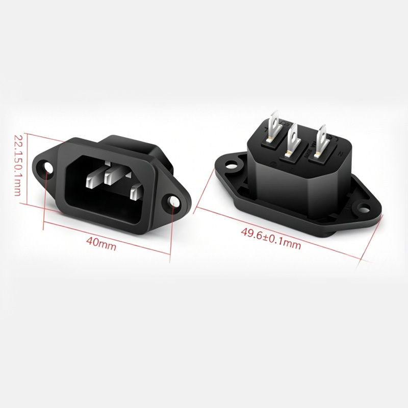 Square-shaped power socket 10A 250V