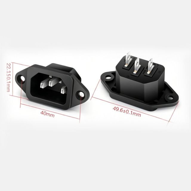 Square-shaped power socket 10A 250V