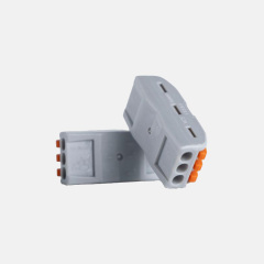 Quick-connect terminal, three inputs and three outputs