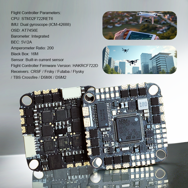 F722 FPV Flight Controller Stack For Controller Lover Drone Controller with 4in1 ESC 30X30mm 2-6S for FPV Freestyle Drones Parts
