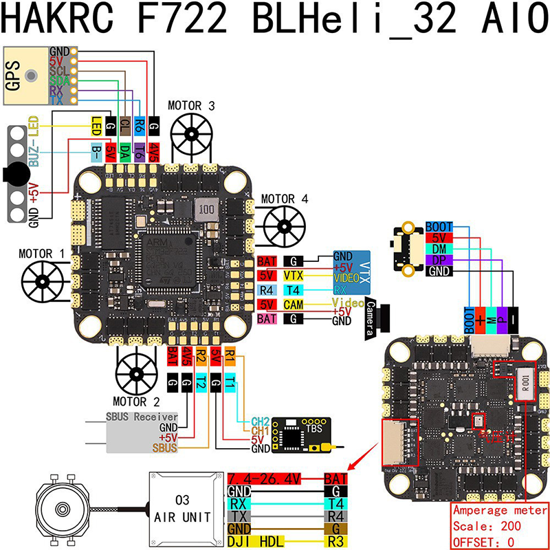 F722 FPV Flight Controller Stack For Controller Lover Drone Controller with 4in1 ESC 30X30mm 2-6S for FPV Freestyle Drones Parts