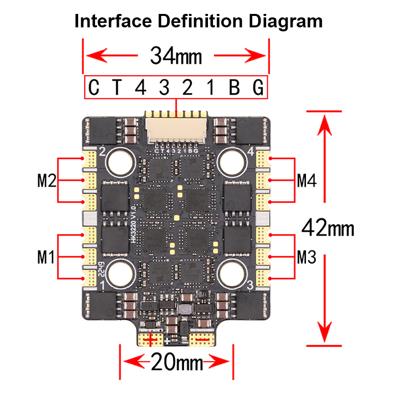 60A Drone Flight Controller 4in 1 Esc 2-8S Electric Speed Controller for FPV Racing Drone Freestyle