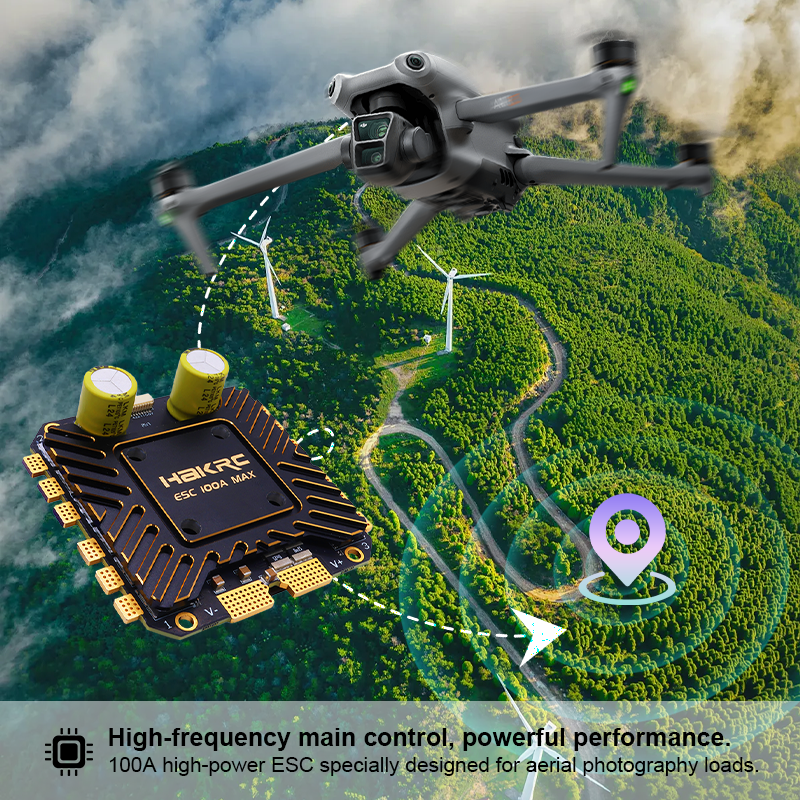 100A Electronic Speed Controller with AT32F421K8U7 4in 1 12S Esc for FPV Racing Drone Quadcopters