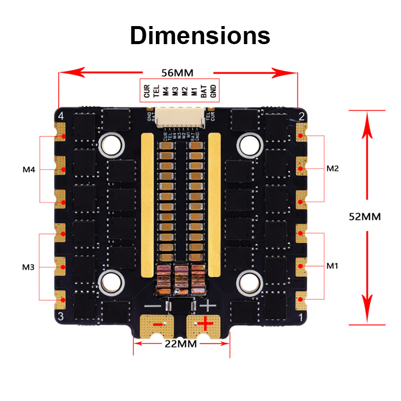 2-8S 90A Electronic ESC Board with Dual PCB Flight Simulator Controls 4in 1 ESC for FPV Racing Drone Quadcopt