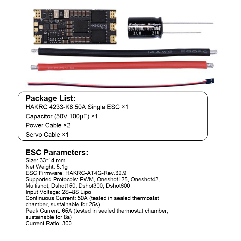 4233 2-8S 50A Electronic ESC Board Flight Simulator Controls with Galvanometer for FPV Racing Drone Airplane Quadcopter