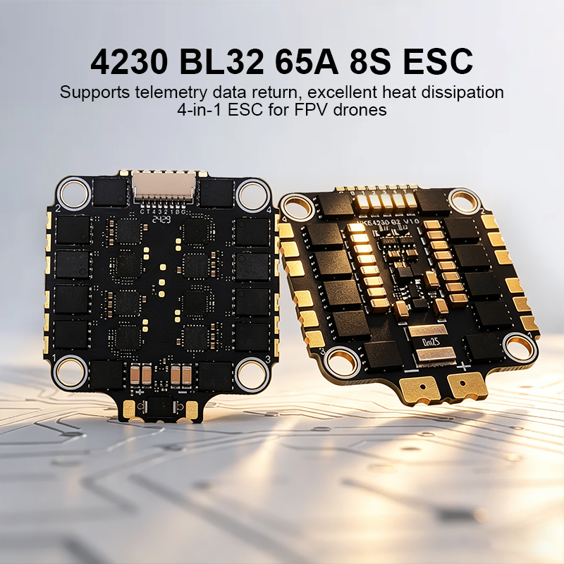 4230 65A 2-8S 4in1 ESC High Performance AT32F421 Flight Simulator Controls for FPV Racing Drone Quadcopters
