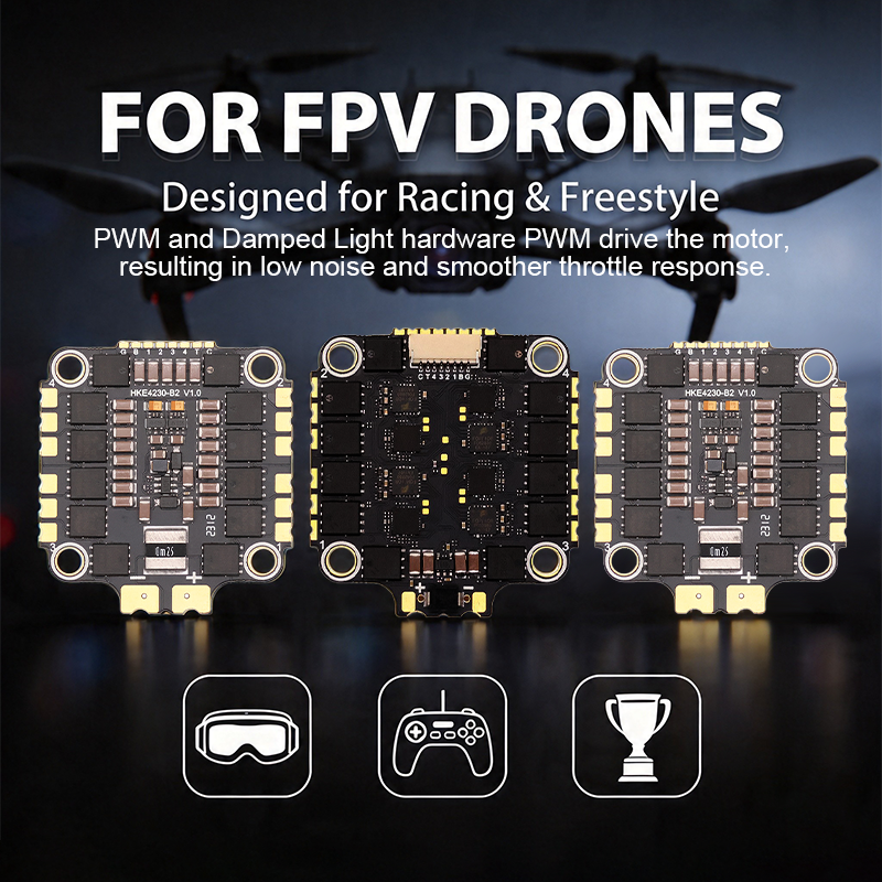 4230 65A 2-8S 4in1 ESC High Performance AT32F421 Flight Simulator Controls for FPV Racing Drone Quadcopters