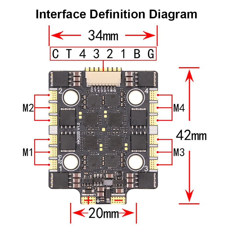 3220 60A 2-8S 4in1 ESC Board Flight Simulator Controls for FPV Racing Drone Airplanes Aircraft Helicopter