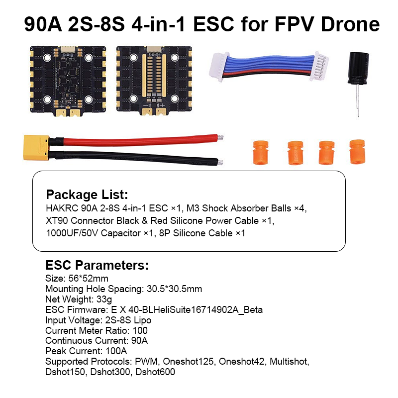 5139 90A/100A/110A 4in1 ESC High Performance Brushless ESC Flight Controller Stack for FPV Drones Racing Freestyle Quadcopter